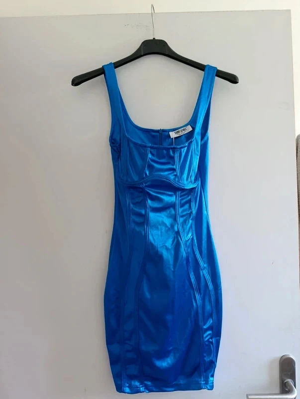 Vestido justo Saint Geniès azul elétrico brilhante T34 para festa e clube – photo 2